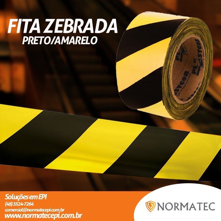 FITA ZEBRADA - PRETO/AMARELO - 200MTS